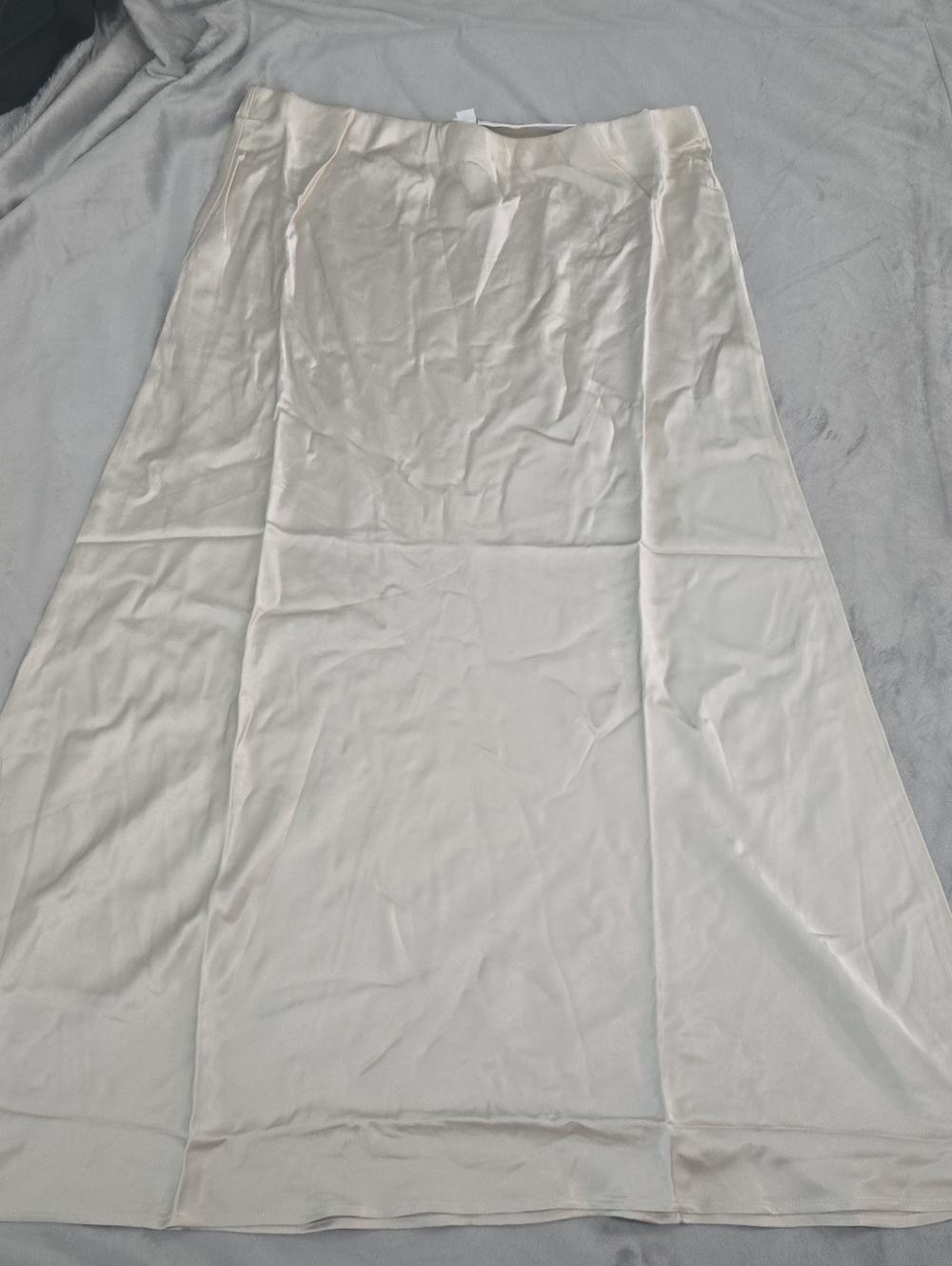 A-Line Cream Satin Skirt